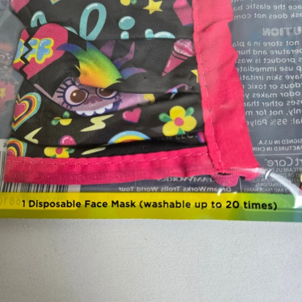 Smart Care DreamWorks Trolls World Tour Disposable‎ Face Mask, 2+ Years Old, New